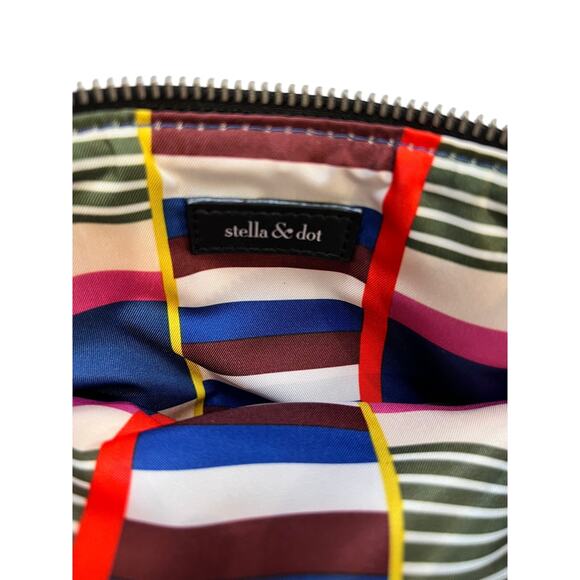 Stella and Dot Waverly Petite perforated Black Handbag - Pale Caramel Interior - Picture 6 of 6